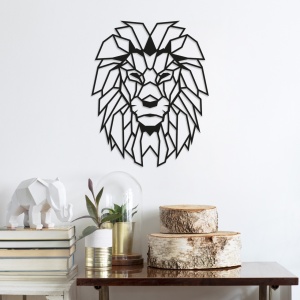 Fém fali kép Lion, fekete, 40x50 cm