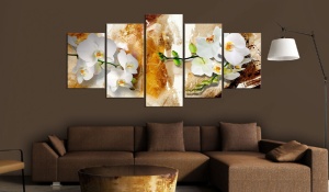 Festmény Brown Paint and Orchid, 100x50 cm - Img 2