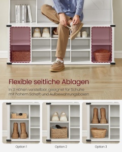 Fogas, Vasagle, fehér, 40x130x200 cm - Img 5