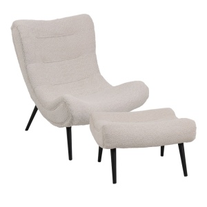 Fotel puffal, Silla, Pako World, bézs, 97x80x100 cm