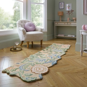 Futószőnyeg, virág alakú, Bryony, Flair Rugs, zöld, 60x230 cm