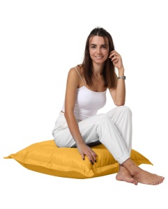 Kerti puff, Cushion Pouf, Sárga, 15x70x70 cm