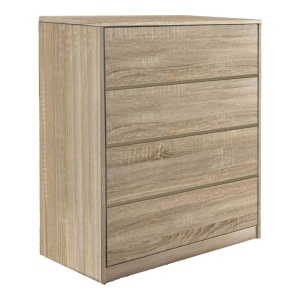 Komód, Kuanger, fiókos, natúr MDF, 80x40x80 cm