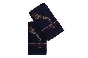 Konyharuha szett 2 darabos, Marina Dark Blue Cipa, 100% pamut, 50x70 cm