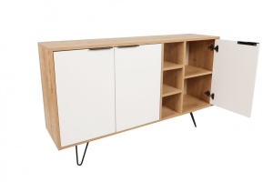 Konzolasztal, Clara Console, Tölgy, Fehér - Img 2