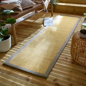 Kültéri futószőnyeg, szizál hatású, Flair Rugs, szürke, 60x230 cm