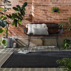 Kültéri szőnyeg, Weave, Flair Rugs, faszén, 80X150 cm