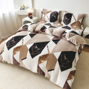 Lenjerie Marble Mozaic cocolino cu Elastic 180x200 (Cocolino)