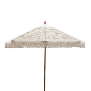 Makramé stílusú napernyő Brilie, fa-makramé, ekrü, D2.70x2.60m