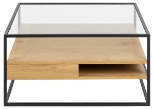 Masuta de cafea Randolf, Transparent, 40x80x80 cm - Img 4