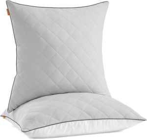 Megfordítható nyári-téli párna szett, Songmics, 100% poliészter, szürke, 80x80x18 cm, 2 db-os