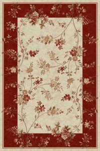 Modern szőnyeg, Lotos 551, krém / piros, 1800 g/m², 80x150 cm