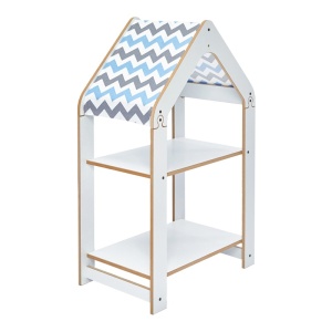 Montessori polc, Zoilen, mdf, fehér, kék, 57x34x70 cm