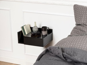 Noptiera Ashlan, Negru, 16.5x40x32 cm