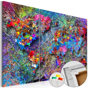 Parafa kép Colourful Whirl [Cork Map], 60x40 cm