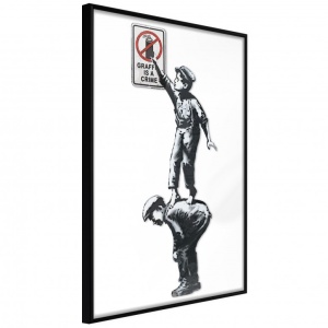 Poszter fekete kerettel, ""Banksy: Graffiti Is a Crime"", 30x45 cm