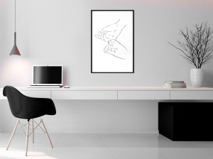 Poszter fekete kerettel, ""Joined Hands (White)"", 30x45 cm - Img 2