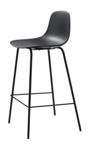 Scaun bar WHITBY, Negru, 45x93x47 cm