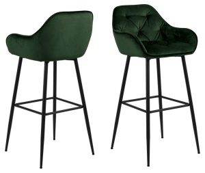 Scaun de bar Brooke, Verde, 104x52x53 cm - Img 3