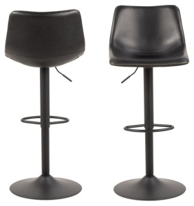 Scaun de bar I_Oregon, Negru, 110x47x51 cm - Img 4