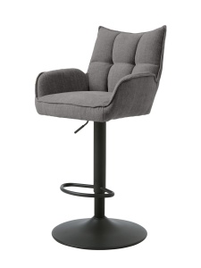 Scaun de bar MARILLA SELECT, Gri inchis, 53x99-114x52 cm - Img 4
