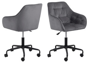 Scaun de birou Brooke, Gri, 88.5x59x58.5 cm - Img 3