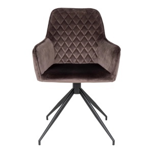 Scaun de dining rotativ Harbo, Maro, 62x56x89 cm, Catifea - Img 4