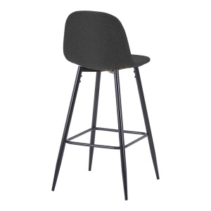 Scaun tip bar Bella, Negru, 41.5x49x98 cm - Img 2