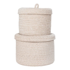 Set 2 piese Cosuri decorative Sebal, Bej, 18x18x14 cm