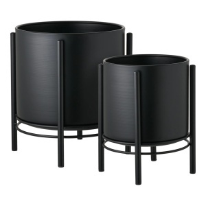 Set 2 piese Ghiveciuri de flori, Negru, 25x25x29 cm - Img 5