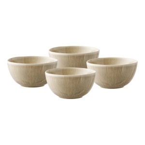 Set 4 piese Bol Viola, Bej, 13.5x14.5x7.5 cm