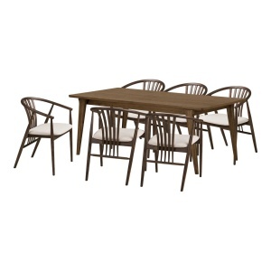 Set 7 piese Masa dining si scaune Darwin and Agustin, Maro, 100x57x78 cm - Img 4