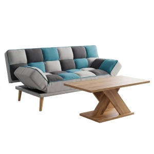 Set mobilier studenti canapea si masuta de cafea, 2 buc, Rythm, Multicolor, 178x91x86 cm - Img 2