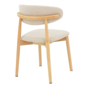 Szék, Ubene, kaucsukfa és natúr-bézs textil anyag, 46x58x79 cm - Img 2