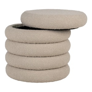 Taburet circular Brooklyn, Bej, 44x44x44 cm - Img 2