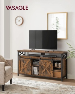TV-szekrény, Vasagle, Barna-Fekete, 147x40x76 cm