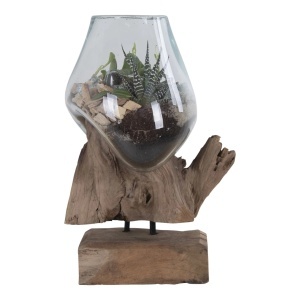 Vaza sculptata decorativa Waterdrop, Natural, 15x18x25 cm - Img 5