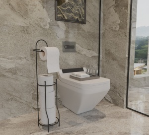 WC papírtartó, SB161, fekete, 15.5x15x66.5 cm