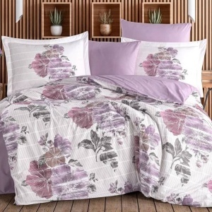 Ágyneműhuzat Sara Purple, pamut poplin