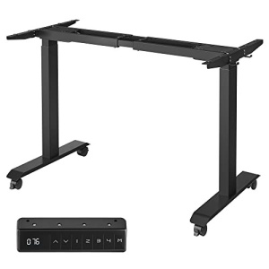 Állítható íróasztal váz, Songmics, fekete, 107.5-175x60x71-117 cm