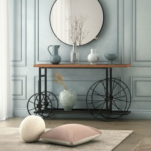 Asztalka Bike, fekete, 148x28x85 cm