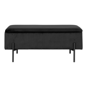 Banca cu spatiu de depozitare Watford, Negru, 36.5x95x43 cm - Img 4