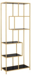 Biblioteca Seaford, Negru, 185x77x35 cm - Img 2