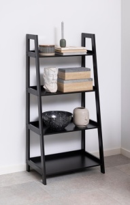 Biblioteca Wally, Negru, 130x63x40 cm - Img 2