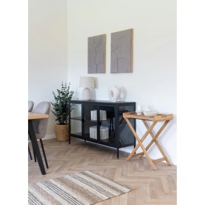 Bufet Brisbane, Negru, 40x140x85 cm - Img 3
