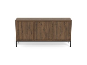 Bufet Palmdale V1, Negru mat, 80x158x40 cm - Img 3