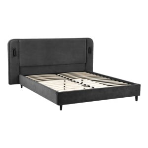 Cadru de pat LED Fomo, Antracit, 215x217x110 cm - Img 3