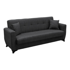 Canapea extensibila cu spatiu de depozitare Modesto, Gri, 215x75x85 cm - Img 2