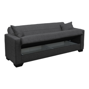 Canapea extensibila cu spatiu de depozitare Vox, Gri, 180x75x85 cm - Img 4