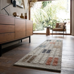 Covor traversa Alder Boucle Blocks Multicolor 80x300 cm